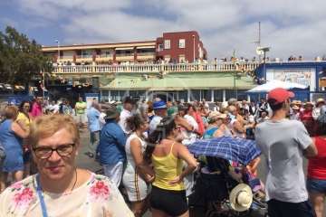 Procesión terrestre-marítimo de la Virgen del Carmen por la bahía de Melenara (Foto TA)